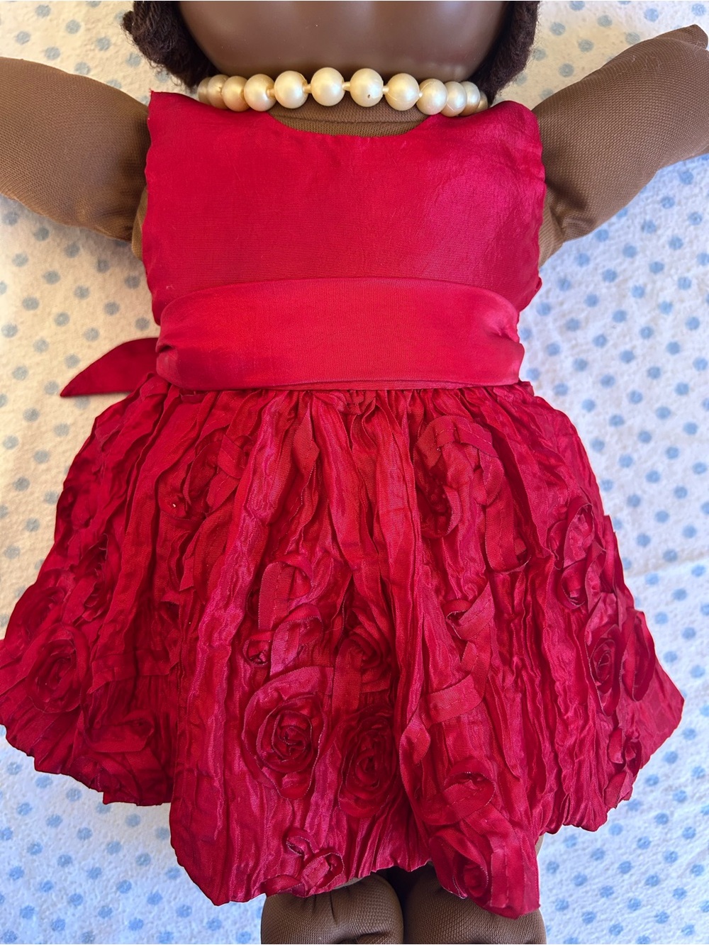 Cabbage Patch Kid Formal Dress and Pearls